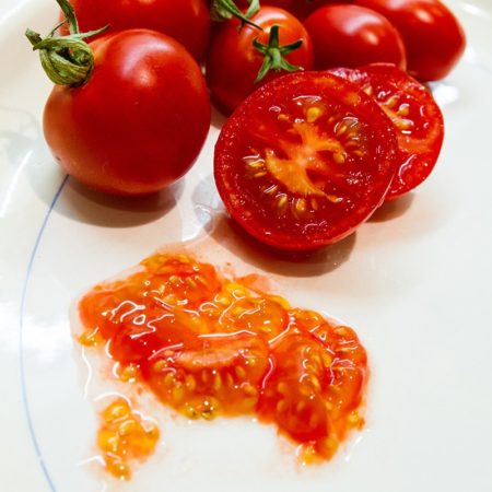Saving seed from tomato (Photo by Brendan Zwelling)
