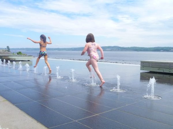 The bubblers along the Promenade Samuel de Champlain are a popular spot to cool off on a hot summer's day.